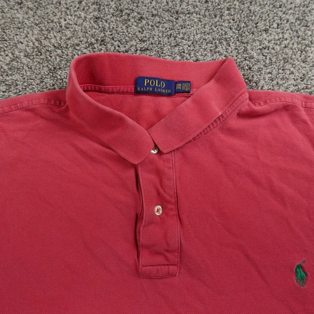 Ralph Lauren Polo Shirt Mens‎ 3XB Red Pique Pony Logo Golf Short Sleeve Preppy